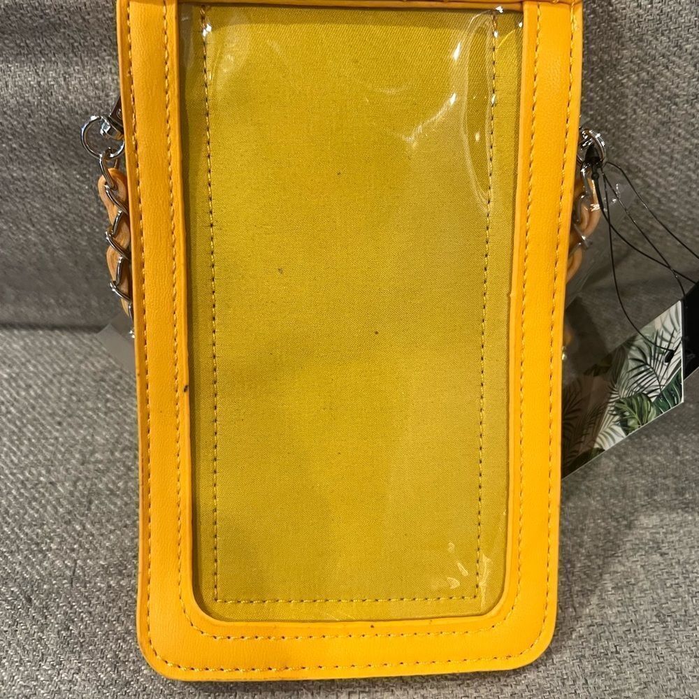 NWT Badgley Mischka women's phone camera bag in yellow with pearl accents - Picture 7 of 8